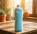 Collapsible Silicone Water Bottle Leak-proof, BPA-Free, Foldable Travel Bottle (500ml)