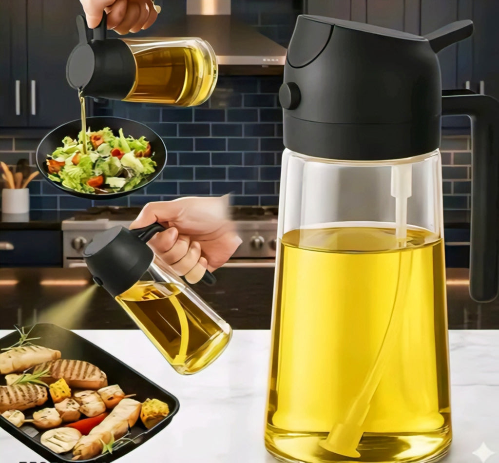 Premium Glass Oil Sprayer & Dispenser Bottle | Leakproof Kitchen Oil Spray Bottle for Cooking, BBQ & Salad