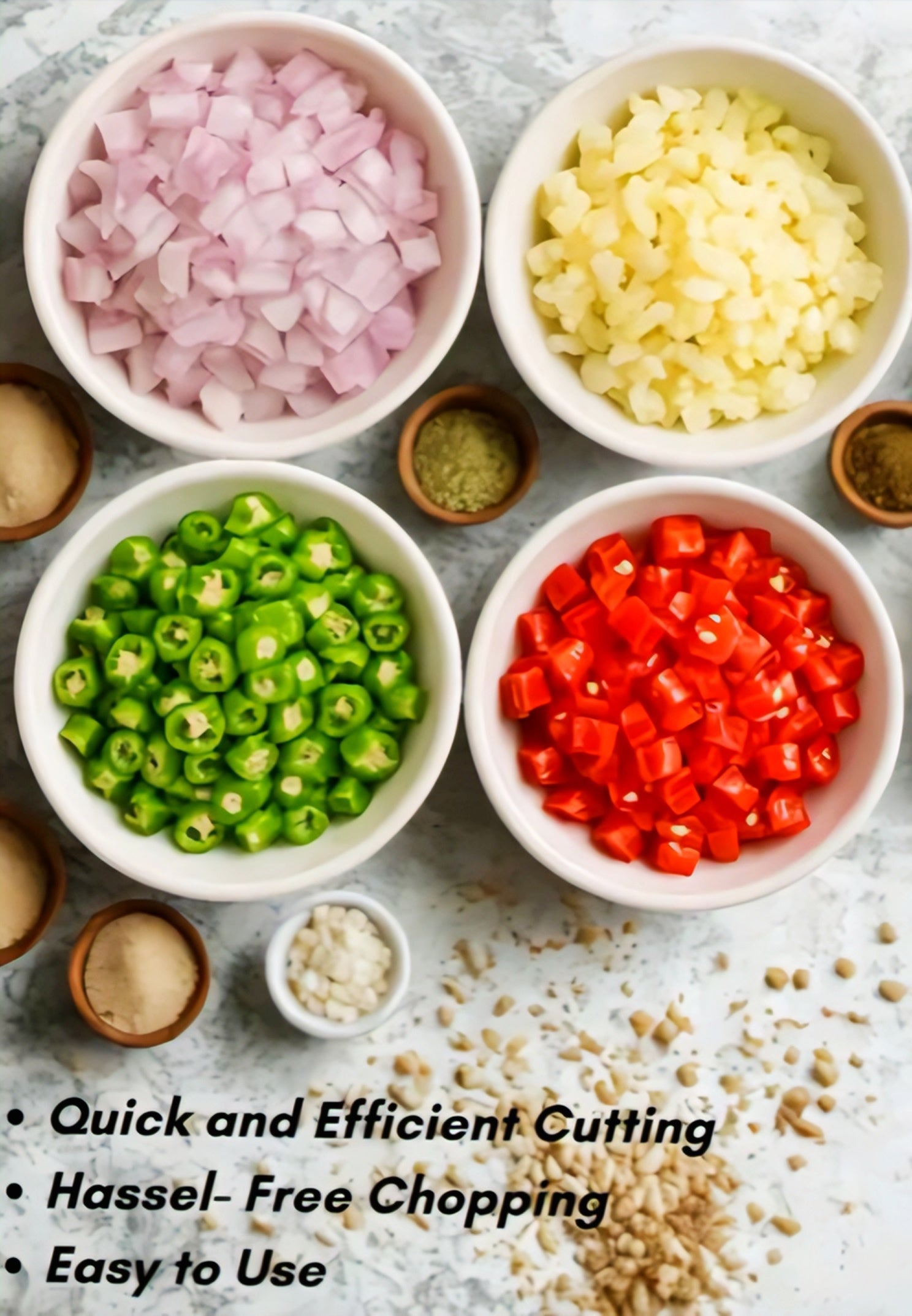Premium Manual Push Vegetable Chopper | Multi-Purpose Food Cutter for Onion, Garlic & Vegetables