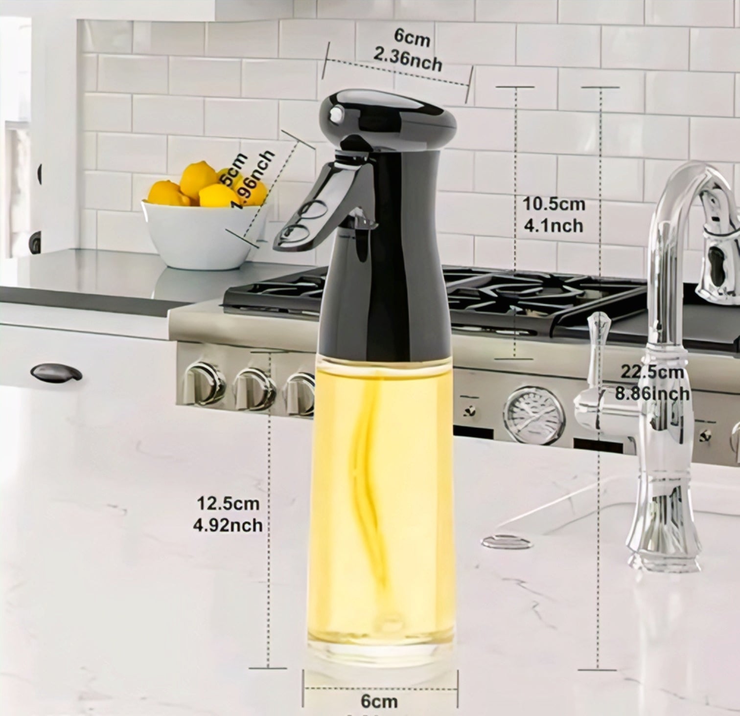Premium 2-in-1 Oil Spray Bottle for Kitchen | Glass Oil Dispenser with Fine Mist Sprayer