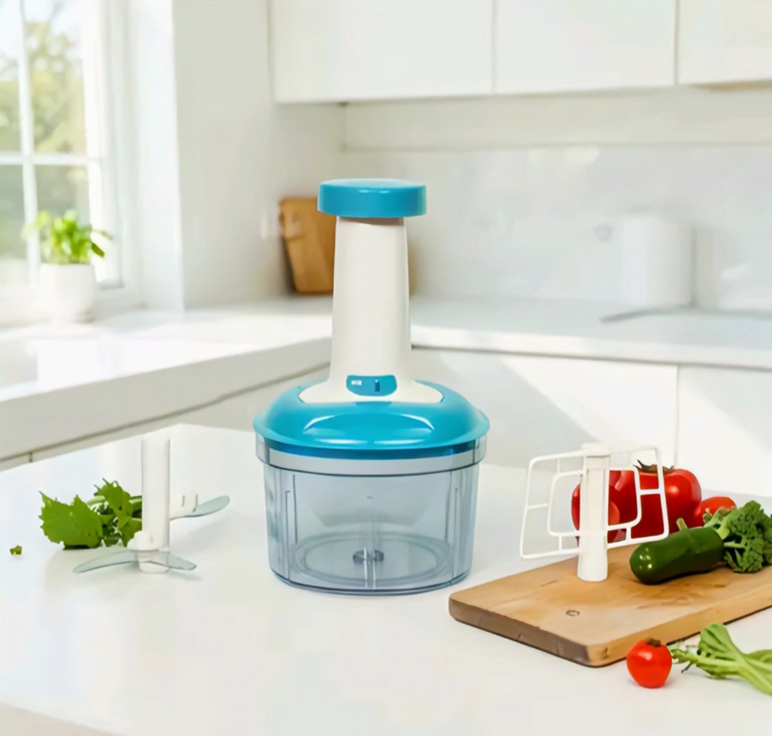 Premium Manual Push Vegetable Chopper | Multi-Purpose Food Cutter for Onion, Garlic & Vegetables