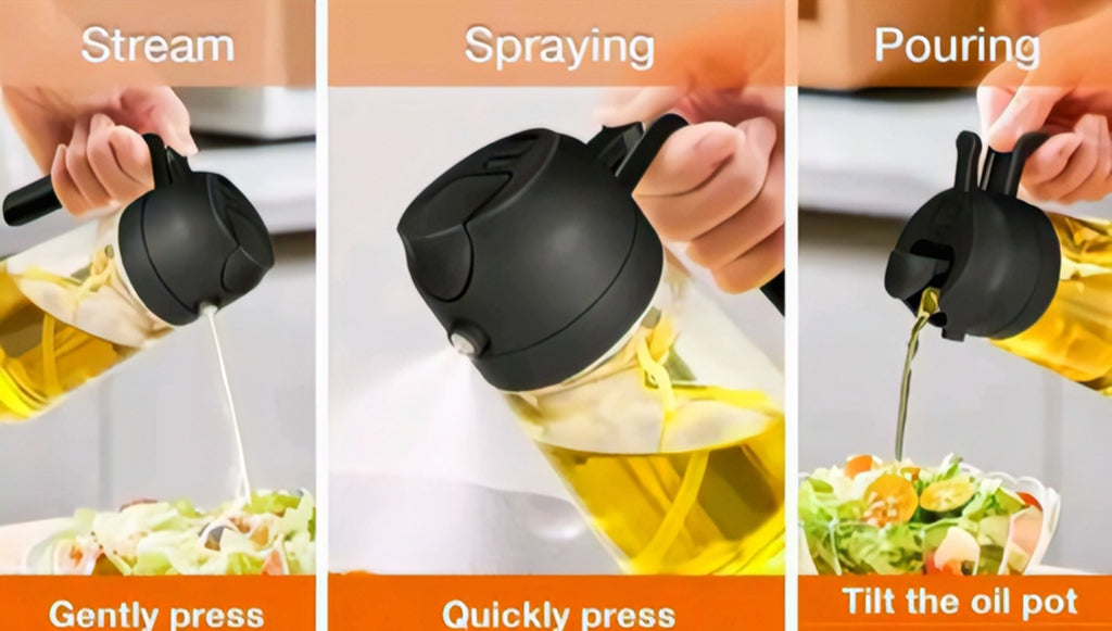 Premium Glass Oil Sprayer & Dispenser Bottle | Leakproof Kitchen Oil Spray Bottle for Cooking, BBQ & Salad