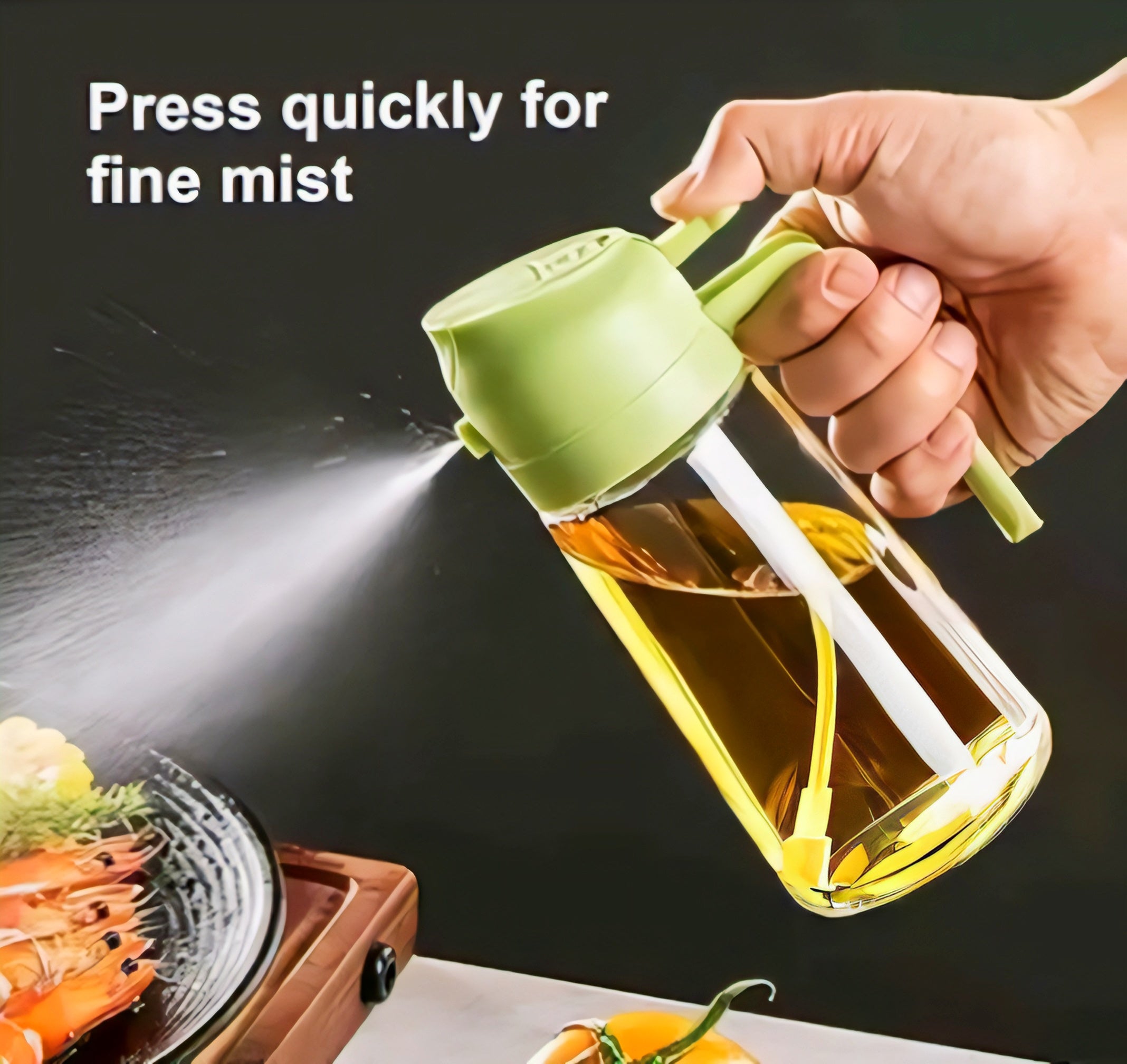 Premium Glass Oil Sprayer Bottle for Cooking – Fine Mist Kitchen Spray Bottle