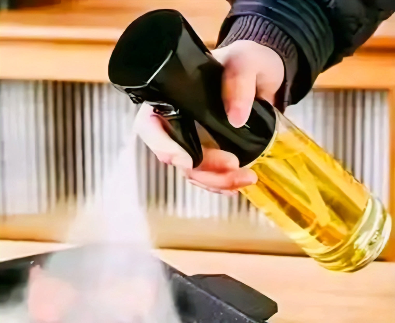 Premium 2-in-1 Oil Spray Bottle for Kitchen | Glass Oil Dispenser with Fine Mist Sprayer