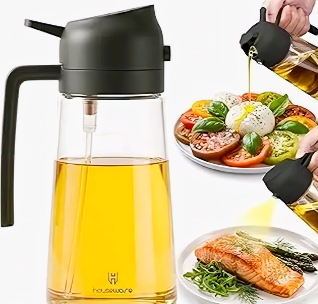 Premium Glass Oil Sprayer & Dispenser Bottle | Leakproof Kitchen Oil Spray Bottle for Cooking, BBQ & Salad