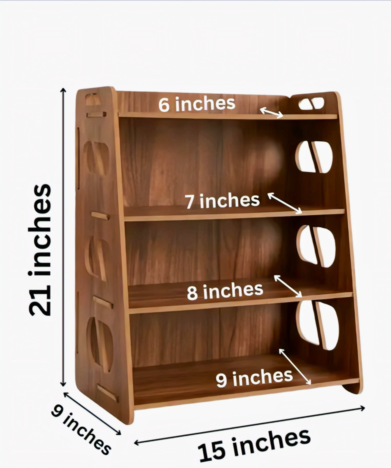 OONKRA Premium 4-Tier Wooden Kitchen Organizer Rack | Multipurpose Countertop Storage Shelf | Spice Rack, Pantry & Bathroom Organizer | Natural Wood Finish