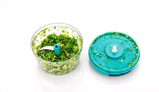 3-Blade Manual Hand Pull Vegetable Chopper | Multi-Purpose Food & Onion Cutter | BPA-Free Kitchen Chopper