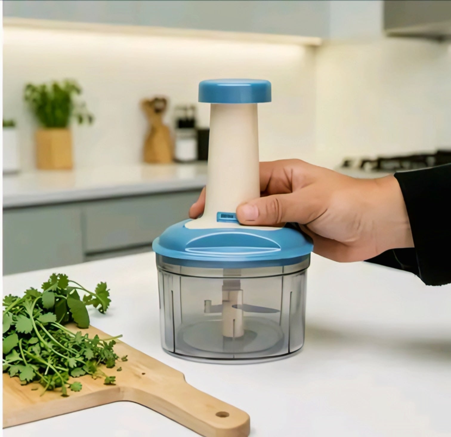 Premium Manual Push Vegetable Chopper | Multi-Purpose Food Cutter for Onion, Garlic & Vegetables